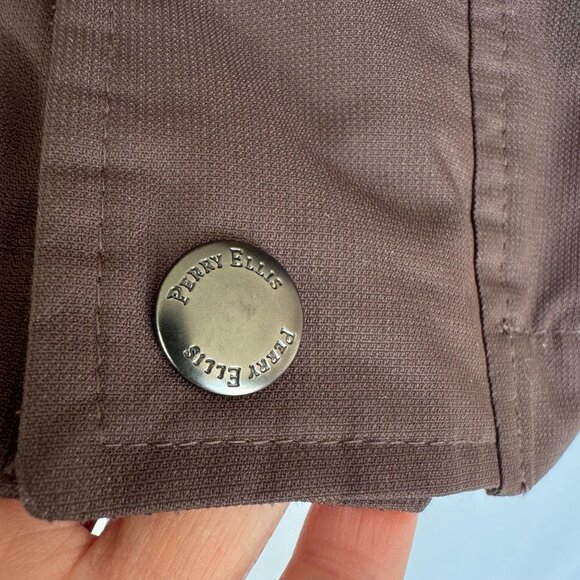Vintage 90s Perry Ellis Portfolio Brown Double Collar Insulated  Coat Size XXL - Picture 7 of 16